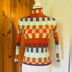 Colorful Checkered Women's Sweater